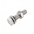 Uxcell M10 X 45mm Hex Head Screws Bolts Nuts Flat Lock Washers Kits 304 Stainless Steel Fully Thread Hexagon 4 Sets