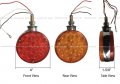 Niuparts Pedestal Fender Light 48 Led 4 Round Single Stud Mount Dual Face Red Amber