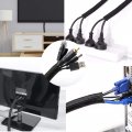 Crocsee 25ft 1 25 Inch Braided Cable Management Sleeve Cord Protector Self-wrapping Split Wire Loom For Tv Computer Home