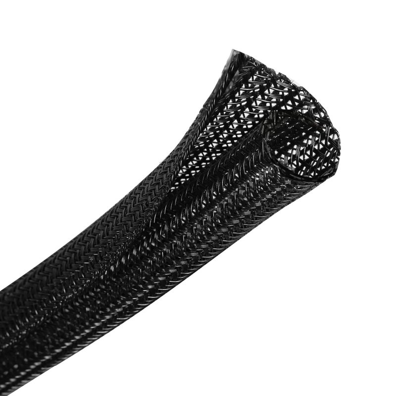 Crocsee 25ft 1 25 Inch Braided Cable Management Sleeve Cord Protector Self-wrapping Split Wire Loom For Tv Computer Home