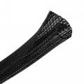 Crocsee 25ft 1 25 Inch Braided Cable Management Sleeve Cord Protector Self-wrapping Split Wire Loom For Tv Computer Home 