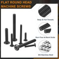 20pcs M5-0 8 X 16mm Flat Round Head Machine Screws 304 Stainless Steel Phillips Drive Full Thread Black Oxide Furniture
