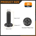 20pcs M5-0 8 X 16mm Flat Round Head Machine Screws 304 Stainless Steel Phillips Drive Full Thread Black Oxide Furniture