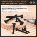 20pcs M5-0 8 X 16mm Flat Round Head Machine Screws 304 Stainless Steel Phillips Drive Full Thread Black Oxide Furniture