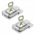 A 2 Pcs Silver Tone Metal Spring Loaded Cases Boxes Chest Toggle Catch Lacth 