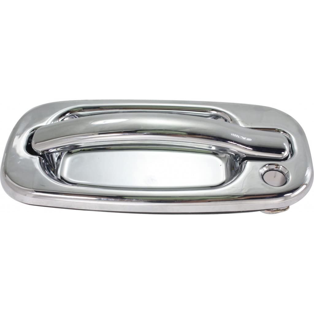 Exterior Door Handle Front Driver Side Chrome For Cadillac Escalade Ext 2002 2006 With Key Hole Base Trim Part