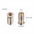 Uxcell Wood Furniture M6x25mm Threaded Insert Nuts Interface Hex Socket Drive 50pcs