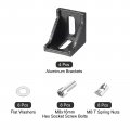 Uxcell 4set Inside Corner Bracket Gusset Kits 38x38x35mm 4040 Angle Connector For European Series Aluminum Profile Black 8 X T