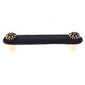 Vicenza Designs K1180 Carlotta Daisy Leather Pull 4-inch Black Antique Gold 