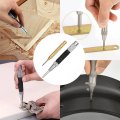 2pcs Automatic Center Punch Spring Loaded Drill Hole Adjustable Non-slip Positioning Hand Tool Car Window Puncher Breaker