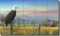 Eagle Landscape Ceramic Tile Mural 21 25 X 12 75 Dreams Flow Across The Heartland By Mike Brown Kitchen Shower Backsplash 