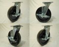 8 X 2 Swivel Casters Heavy Duty Phenolic Wheel Brake 4 1250 Lbs Each Tool Box 