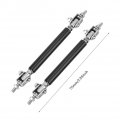 Qiilu 2pcs Front Rear Bumper Lip Splitter Spoiler Strut Rod Tie Support Bar 75mm 2 95inch Adjustable Universal Black