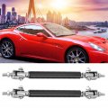 Qiilu 2pcs Front Rear Bumper Lip Splitter Spoiler Strut Rod Tie Support Bar 75mm 2 95inch Adjustable Universal Black