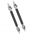 Qiilu 2pcs Front Rear Bumper Lip Splitter Spoiler Strut Rod Tie Support Bar 75mm 2 95inch Adjustable Universal Black