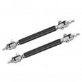 Qiilu 2pcs Front Rear Bumper Lip Splitter Spoiler Strut Rod Tie Support Bar 75mm 2 95inch Adjustable Universal Black