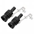 X Autohaux 2pcs Xl Size Aluminum Alloy Universal Turbo Sound Exhaust Muffler Pipe Whistle Car Roar Maker Black