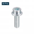 Uxcell M6x20mm Flanged Socket Head Cap Screws 50pcs 8 Grade Carbon Steel Hex Serrated Flange Bolts Machine
