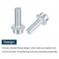 Uxcell M6x20mm Flanged Socket Head Cap Screws 50pcs 8 Grade Carbon Steel Hex Serrated Flange Bolts Machine