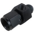 Grabote 6an Male Flare To -6 Female Swivel With 1 8 Npt Gauge Port Fuel Pressure Take Off Fitting Adapter Aluminum Black 