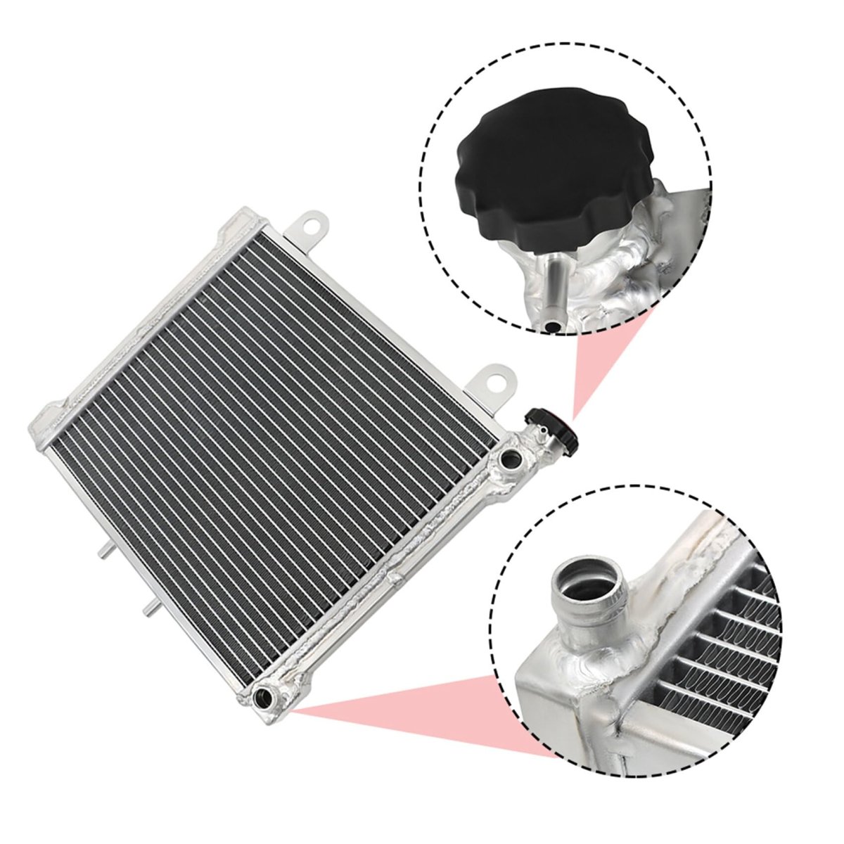 Cooling Radiator With Cap Replacement For Can Am Bombardier Ds650 2005 2007 Part Number 709200145 2 Row Silver
