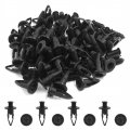 Uxcell Car Black Plastic Expansion Screw Clip Push In Type Rivet Fixed Fender 50pcs