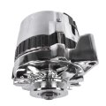 Geluoxi Chrome 160 Amp 12v Cs130 Alternator 1 Wire With V-belt Pulley Replacement For Chevy Big Block V8 Gm V6 Es1005c 