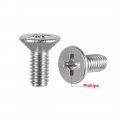 Uxcell M4x10mm Flat Head Machine Screws Phillips Cross Screw 304 Stainless Steel Fasteners Bolts 50pcs