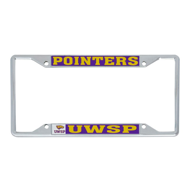 University Of Wisconsin Stevens Point Uwsp Pointers Metal License Plate Frame For Front Or Back Car Officially Licensed Mascot