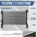 Dpi 13709 Factory Style 1-row Cooling Radiator Compatible With Sonata Optima Hybrid 2 0l 2016-2020 Aluminum Core