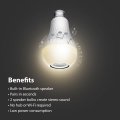 Feit Electric A19 Led Speaker Light Bulb 60w Equivalent Built-in Intellibulb E26 Medium Base 750 Lumens 3000k Bright White