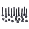 M8 1 25 X 50mm Flange Head Bolt And Nut Set Carbon Steel Grade 8 Hexagon Screws Black Oxide Finish Partial Thread 10 Sets 