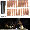 21pcs Gasless Flux Nozzle Tip For Titanium Easy-flux 125 Amp Welder 56355 56359 035 0 9mm Torch Welding Accessories Mig Contact