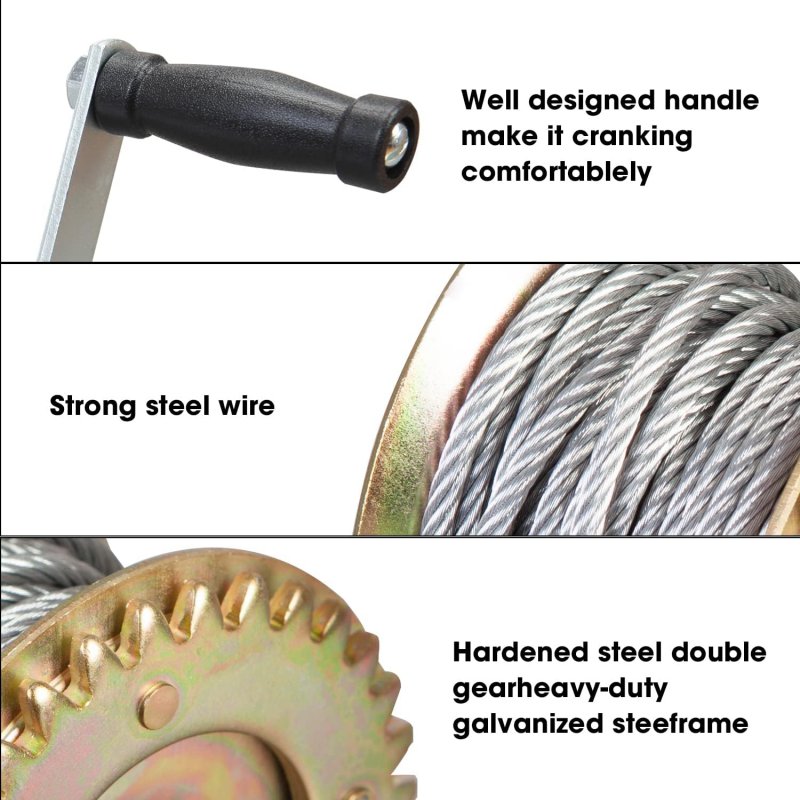 Road Dawg Atrt1061cd-1 Torin Hand Crank Boat Winch With 26 3ft Cable 600lbs Capacity