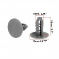 Uxcell 50pcs 8mm Hole Gray Plastic Rivet Door Push In Clip For Car