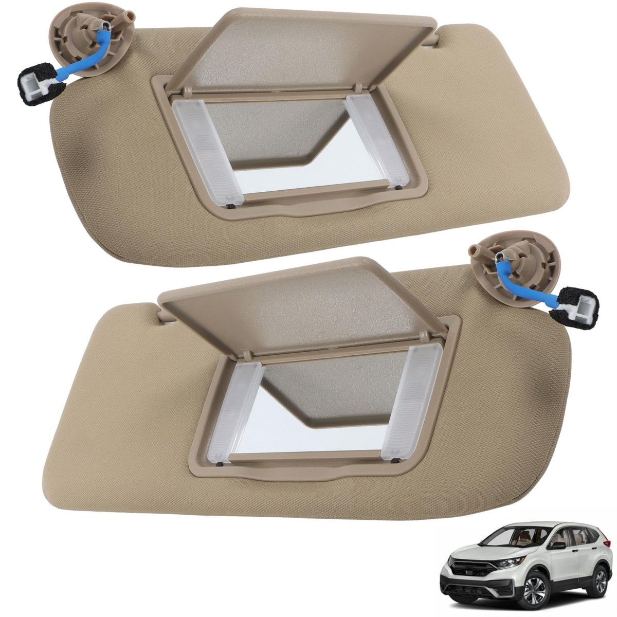 2pcs Sun Visor Left Hand Right Passenger Driver Side Beige With Lamp And Cosmetic Mirror Replacement For Crv 2017 2018 2019