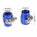 X Autohaux 4pcs An4 Hex Blue Car Hose Finisher Flexible Rubber Pipe Clamp With Screw Band Adapter Fitting For Oil Fuel Water