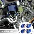 X Autohaux 4pcs An4 Hex Blue Car Hose Finisher Flexible Rubber Pipe Clamp With Screw Band Adapter Fitting For Oil Fuel Water
