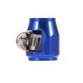 X Autohaux 4pcs An4 Hex Blue Car Hose Finisher Flexible Rubber Pipe Clamp With Screw Band Adapter Fitting For Oil Fuel Water