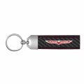Ipick Image Made For Jeep Trailhawk Real Black Carbon Fiber Loop Strap Key Chain With Red Stitching