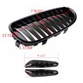 Astra Depot Front Glossy Black Wide Kidney Center Grille T10 Side Marker Lights Compatible With 2004-2010 E60 E61 5 Series