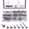 Swpeet 135pcs 12 X 1 2 To 1-3 5 304 Stainless Steel Phillips Truss Head Self Tapping Screws Cross Drive Wood Sheet Metal 