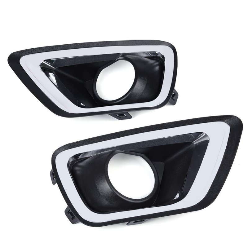 Fog Lights Kit For 2015 To 2019 Chevrolet Colorado Clear Lens Halogen Lamps With Wiring Harness Switch And Bezels Front