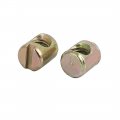 Uxcella M5x10mm Yellow Zinc Plated Cross Dowel Slotted Barrel Nuts 30pcs