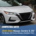 Auto Dynasty Halogen Model Factory Style Headlight Lamp Compatible With Nissan Sentra S Sv 2020-2022 Passenger Right Side Black