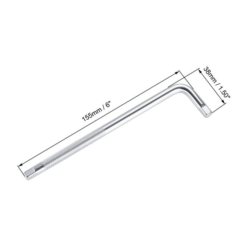 Socket Accessory Set Of 2 Pcs 9mm 6-point Shallow 6 L-shape Extension Handle With 1 4 Drive