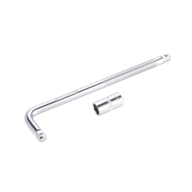 Socket Accessory Set Of 2 Pcs 9mm 6-point Shallow 6 L-shape Extension Handle With 1 4 Drive