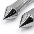 Uxcell 2 Pcs Silver Tone Chrome Metal Sharp End Motorcycle Throttle Hand Handlebar Grip