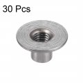 Uxcell M5x15x1 2mm Tee Nut Carbon Steel T-nut Mounting Hardware Fitting Fastener Through Hole Flange Insert Female Thread 30pcs