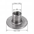 Uxcell M5x15x1 2mm Tee Nut Carbon Steel T-nut Mounting Hardware Fitting Fastener Through Hole Flange Insert Female Thread 30pcs